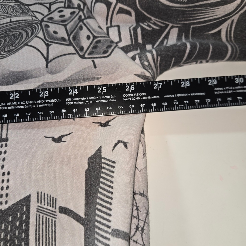 FB County Mens Chicano Tattoo All Over Print Hoodie Grey Virgin Mary Lowrider M - Picture 7 of 8